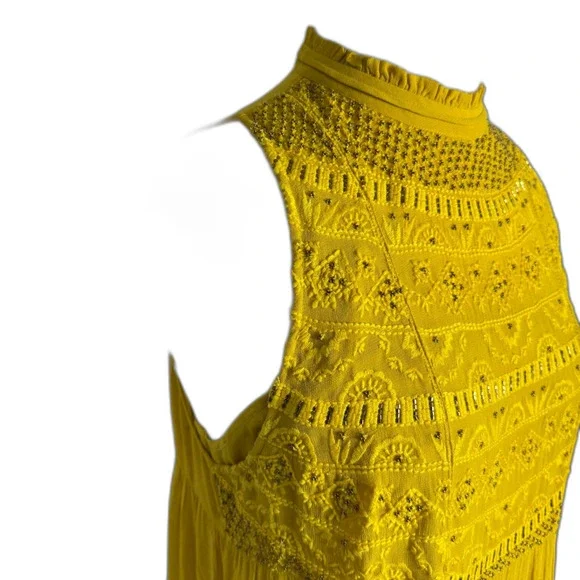 SUNDANCE CATALOG Beaded High Neck Halter Dress Large Indian Inspired Boho Gypsy - Picture 5 of 15